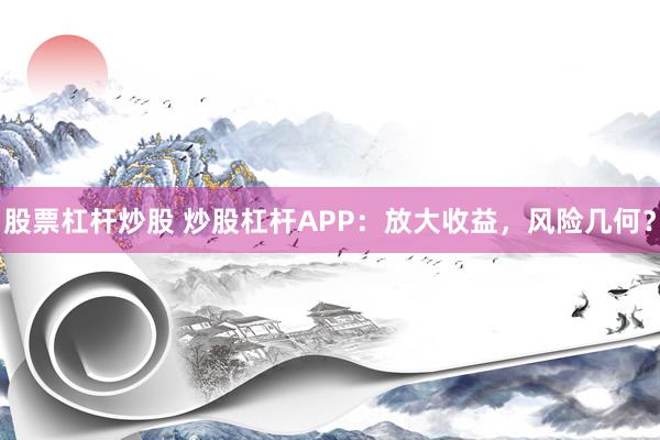 股票杠杆炒股 炒股杠杆APP：放大收益，风险几何？
