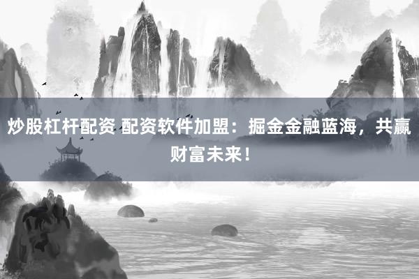 炒股杠杆配资 配资软件加盟：掘金金融蓝海，共赢财富未来！
