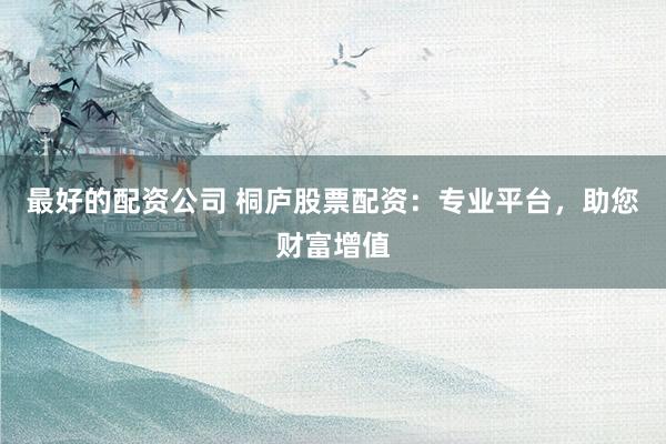 最好的配资公司 桐庐股票配资：专业平台，助您财富增值