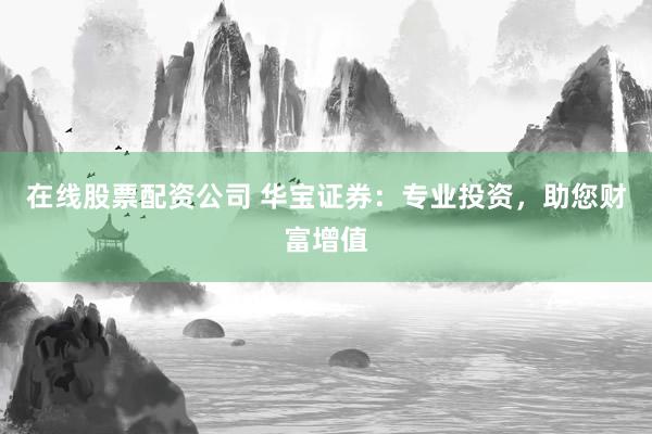 在线股票配资公司 华宝证券：专业投资，助您财富增值