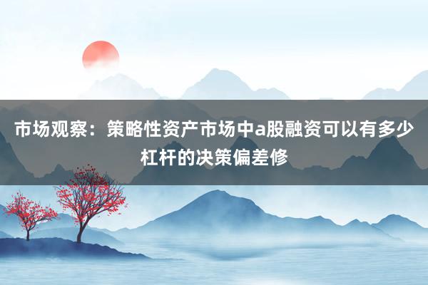 市场观察：策略性资产市场中a股融资可以有多少杠杆的决策偏差修
