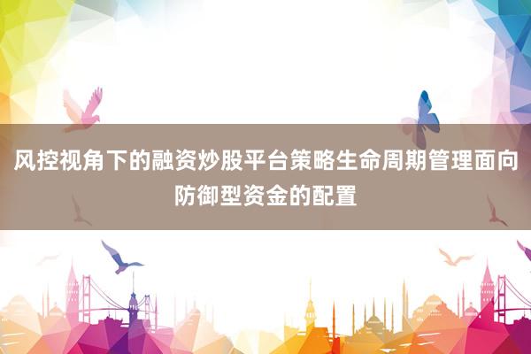 风控视角下的融资炒股平台策略生命周期管理面向防御型资金的配置