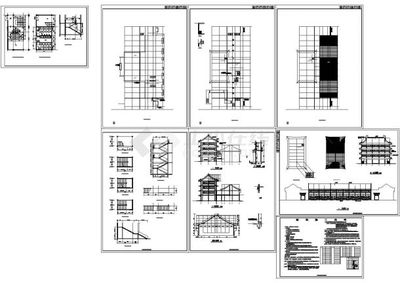 某戏楼组合建筑工程CAD施工设计图